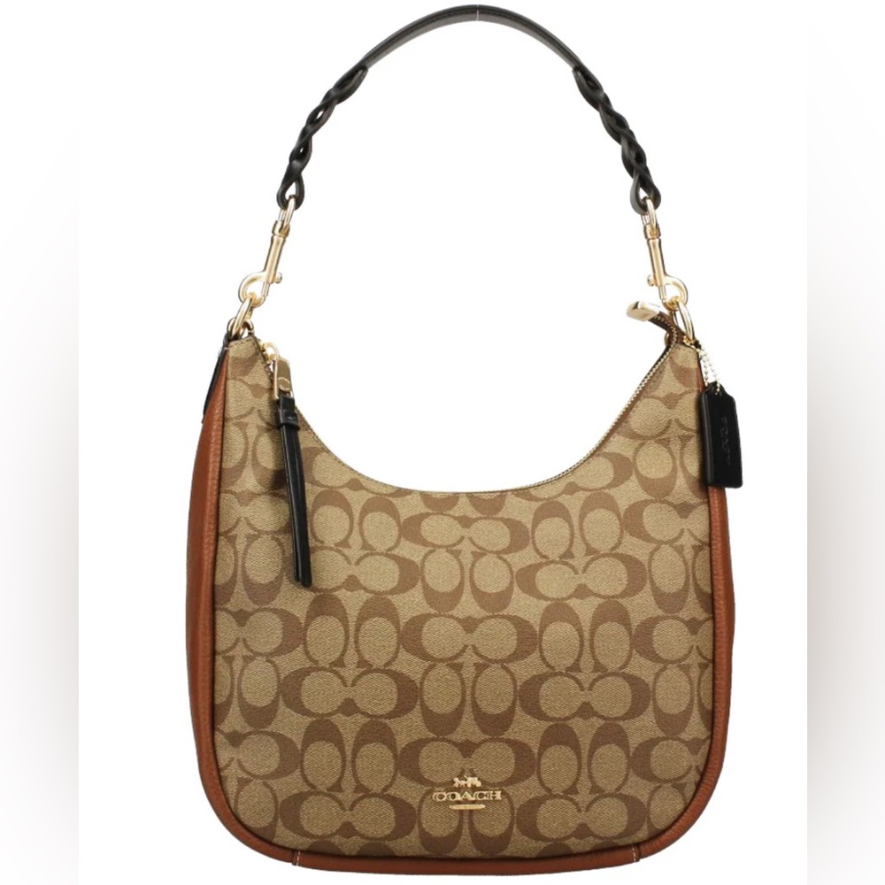 NEW! Coach Brown Signature Hobo Bag. FREE wallet/wristlet!